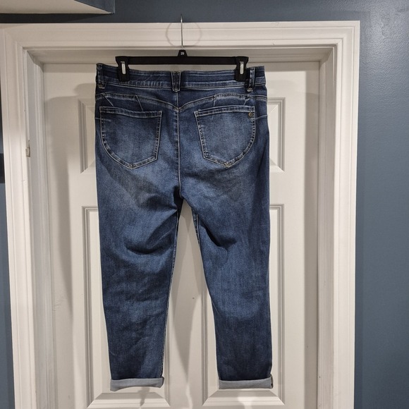 Democracy Jeans Womens 14 Ab Solution Ankle Skimmer Distressed Stretch Shaping - Picture 2 of 12